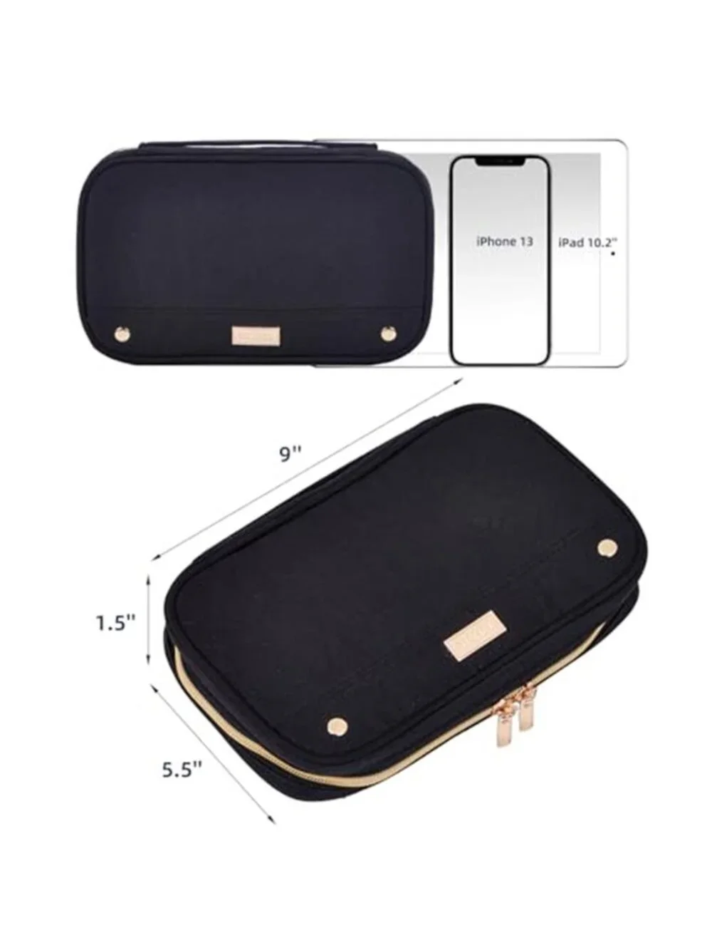 Travel Jewelry Organizer Case Necklace Ring Earring Storage Zip Carrying Pouch
